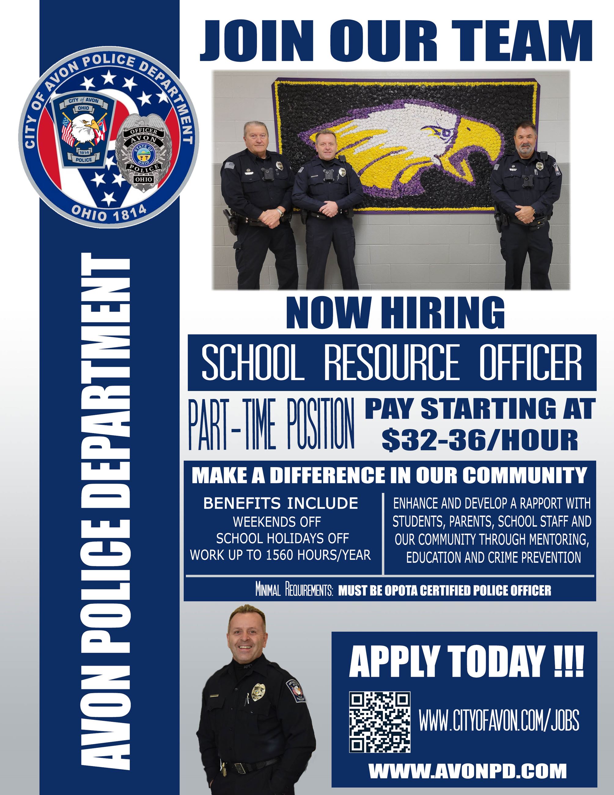 Avon SRO Hiring Flyer 2024